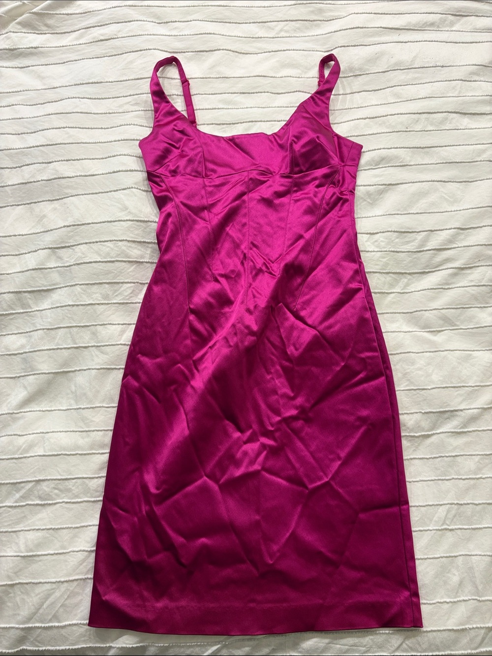 D&G Dolce & Gabbana Women's Fuchsia Pink Satin Slip Dress 38 XS